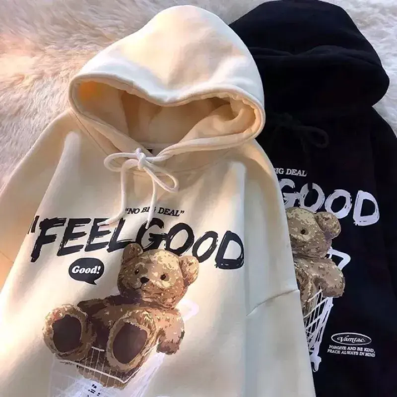 FEEL GOOD HOODIE - SIZE M-XXL - HOODIE WANITA AESTHETIC KOREAN STYLE - HOODIE BAHAN TEBAL DAN LEMBUT - JUMPER WANITA KOREA - JAKET MURAH - OOTD KOREAN STYLE sweater oversize