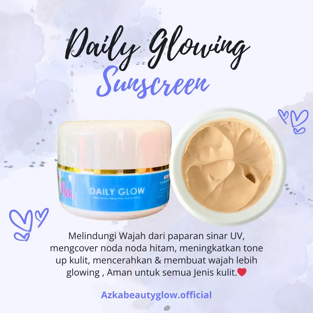 DAILY GLOW (Day cream pencerah & pemutih) AZKA BEAUTY GLOW SKINCARE Pemutihan Mencerahkan Wajah Moist