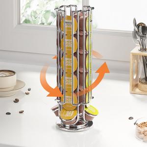 Coffee Pod Holder, Rotatable Coffee Capsule Carousel, Countertop Coffee Station Organizer, Compatible with Dolce Gusto, Capsule Holder for Home Office