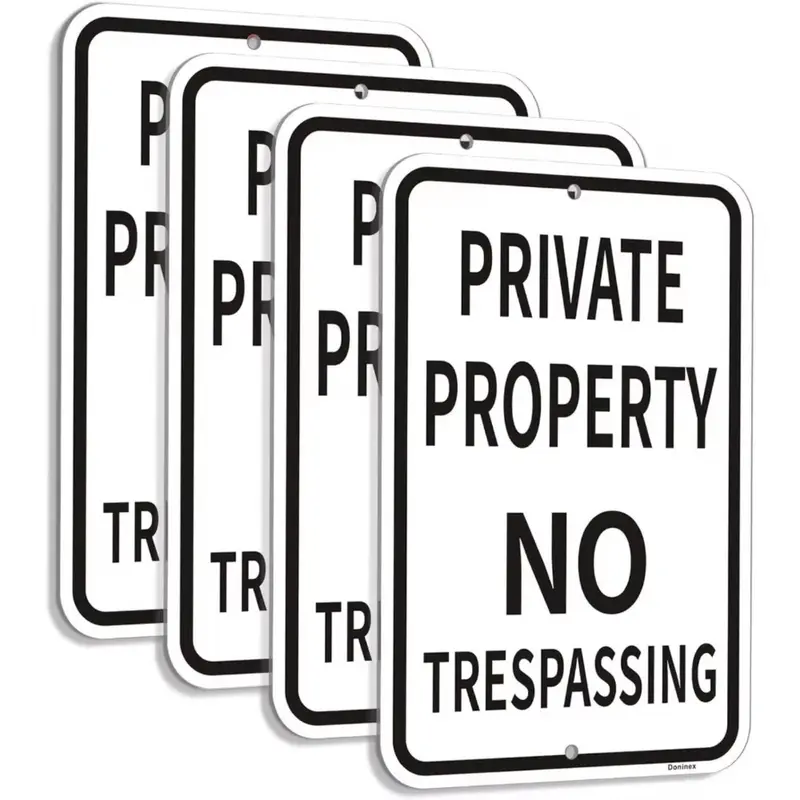 Private Property No Trespassing Sign, Weatherproof Reflective Aluminum Sign, Rust-free Easy To Install Sign for Outdoor Use 2