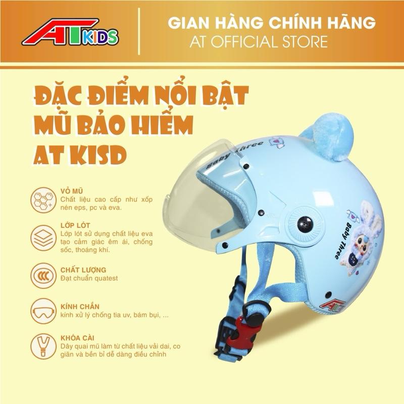 MŨ BẢO HIỂM AT 03 1/2 CON VẬT ĐÁNG YÊU DÀNH CHO BÉ TỪ 1-16 TUỔI ĐA DẠNG MÀU SẮC CHÍNH HÃNG 0