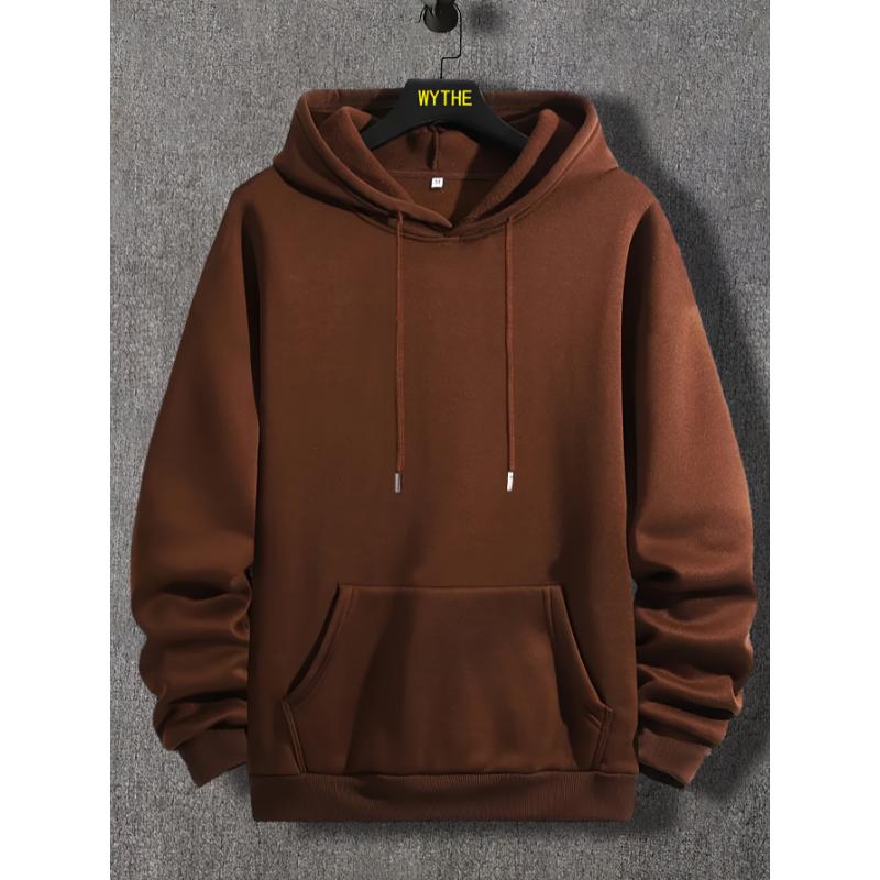 TikTok Shop Solid Color Hoodies For Men Men s Casual Hooded Sweatshirt With Kangaroo Pocket For Spring Fall As Gifts