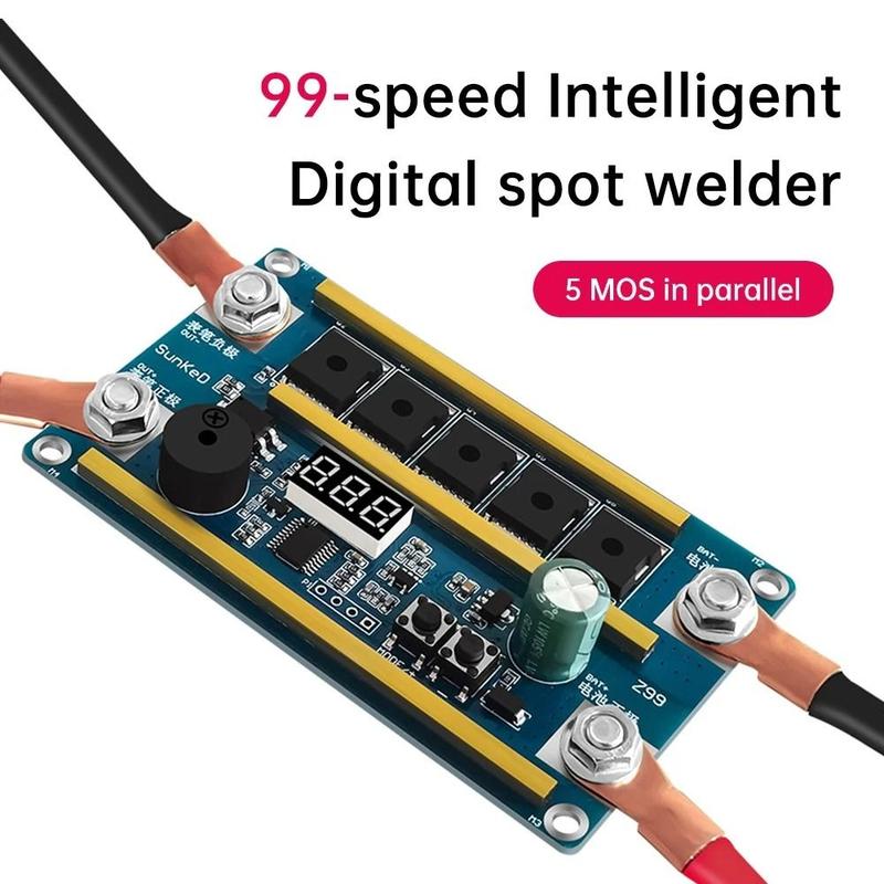 brach Di động 12V Máy hàn điểm 10AWG Màn hình kỹ thuật số Máy hàn pin 18650…