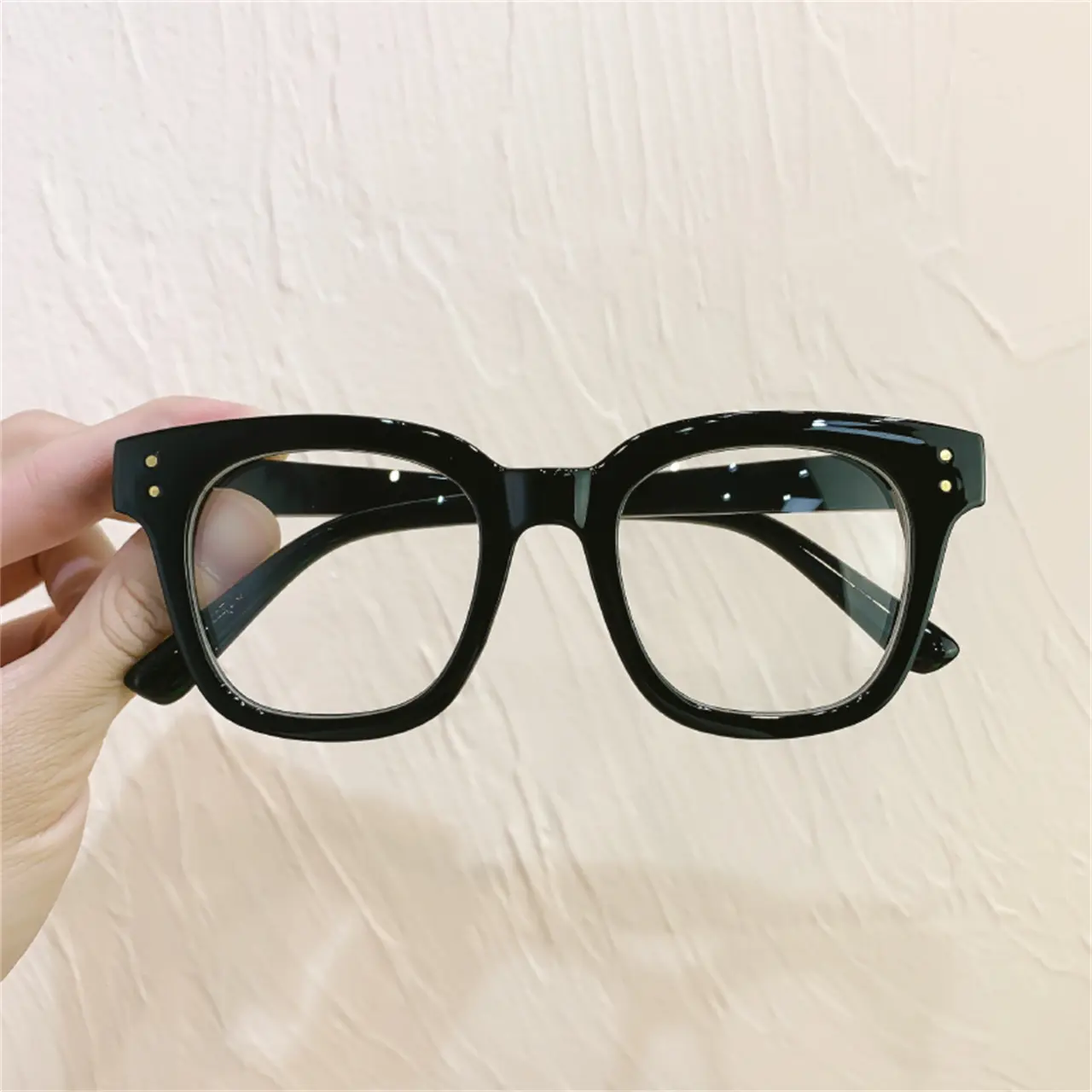 Gọng Kính Mắt, Gọng Đen Dày, Phong Cách Cổ Điển Thời Trang Và Thường Ngày, Thích Hợp Cho Học Sinh, Phụ Kiện Hợp Xu hướng Hình Dạng Lõm