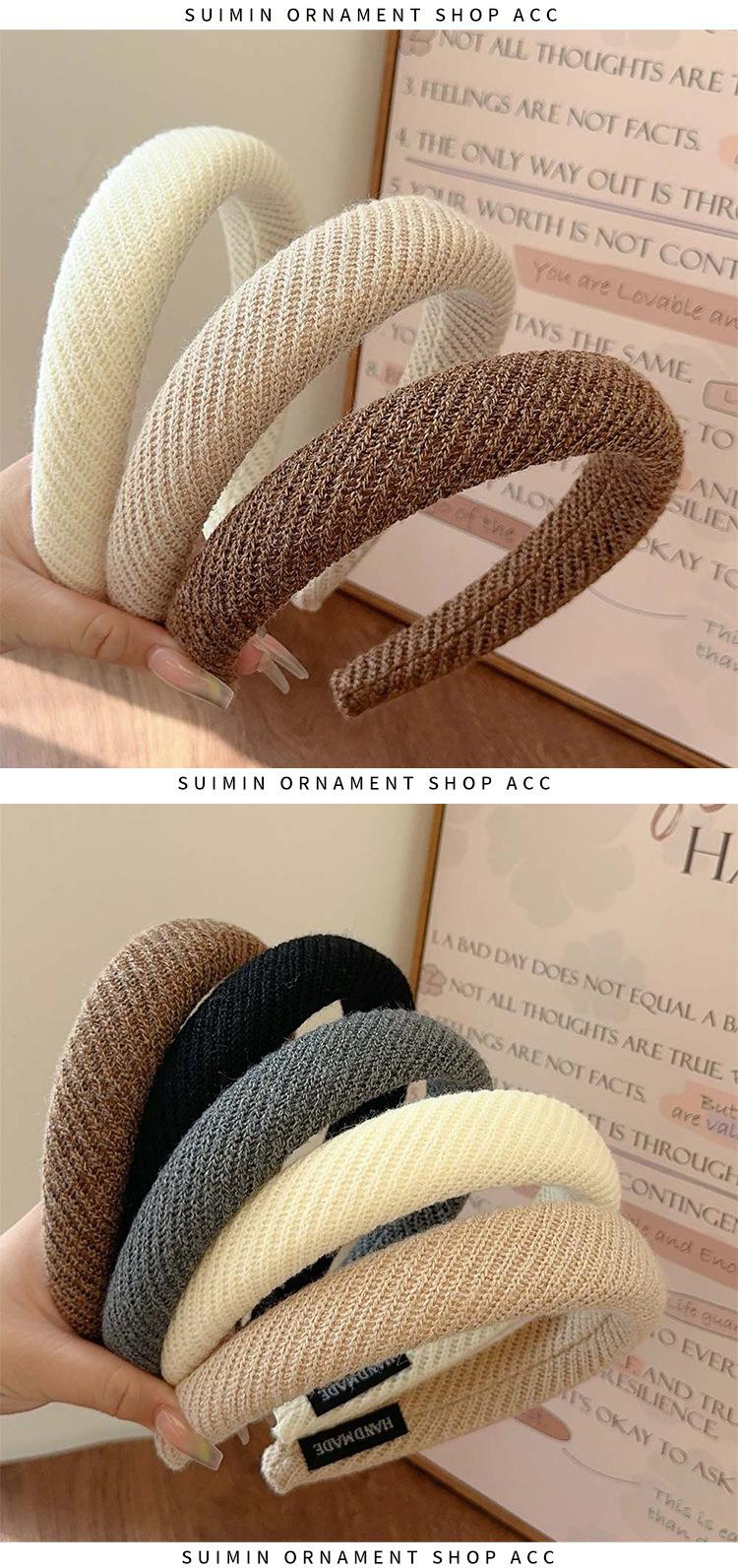 Product Introduction of South Korea Headband Female Autumn and Winter Simplicity Ins Style High Skull Top Headband High Sense Hair Accessories Hair Tie Hairband Hairpin 6