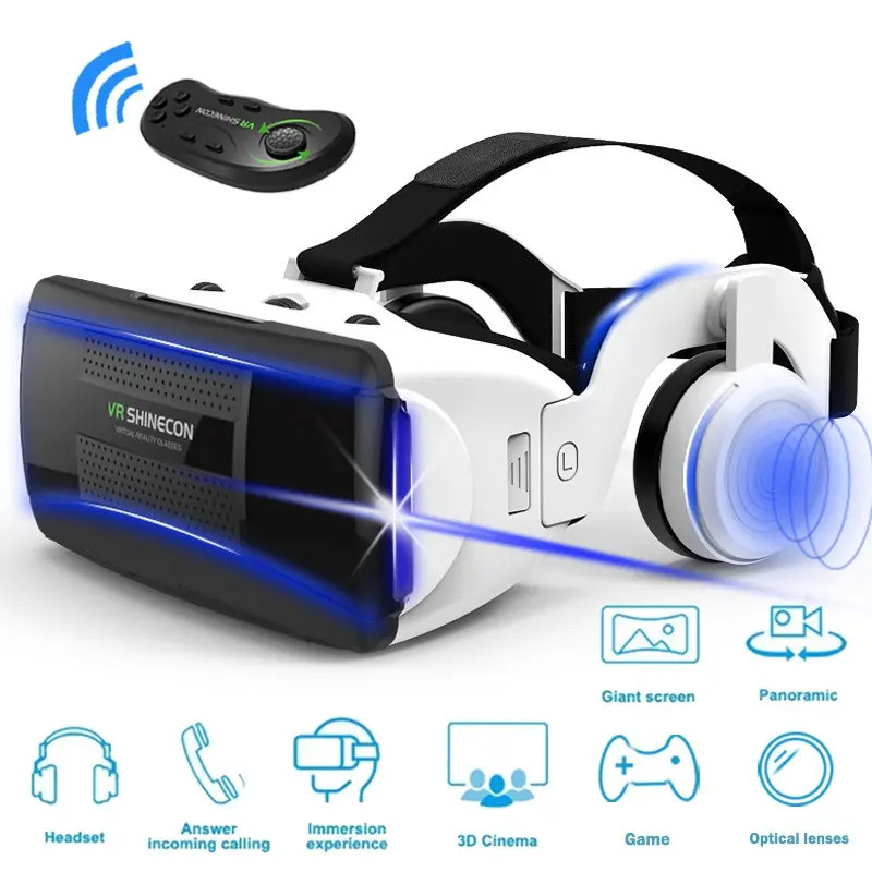 VR box 3D virtual reality Bluetooth glasses Earphone + smart wireless joystick