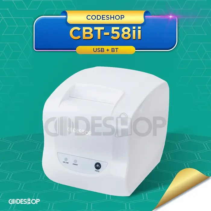 PRINTER KASIR THERMAL CODESHOP CBT-58II STRUK 58MM | HITAM | PUTIH Portable Label 1