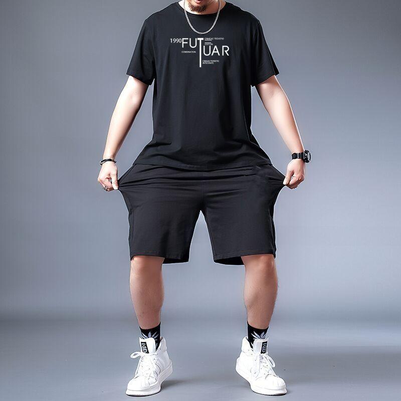 Product Introduction of Summer Short Sleeve Shorts Casual Running Sports Suit Men's Loose plus Size plus Size Men's Suit Overweight Man 8