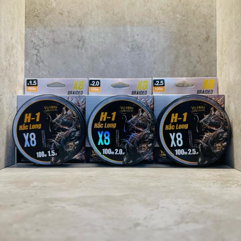 Dây câu cá  PE X8-H1 Hắc Long 2025 [ Vũ Hiếu ] không phai màu, mịn mượt, chắc khoẻ, công nghệ Japan hỗ trợ câu cá hiệu quả. Câu Lure, câu cá, fishing, dây câu Đi Câu Bắt Cá