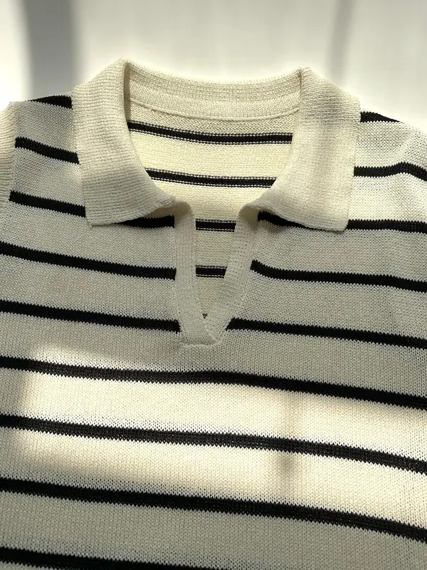 Women's Striped Print Sweater Dress, Casual Knit Dress for Summer, Fashion Women's Dress for Daily Wear 5
