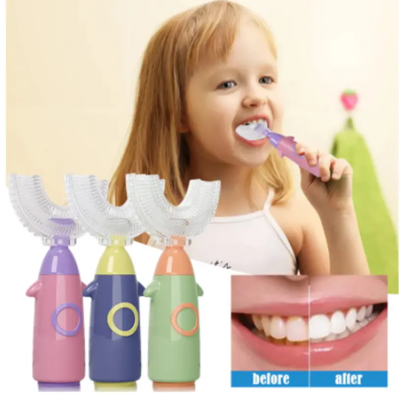Toothbrush For Kids U Shape 360° Children's Toothbrush Teeth Care For Teeth Cleaning Child Toothbrush Baby Brush Dental Care  Oral Silicone Comfort