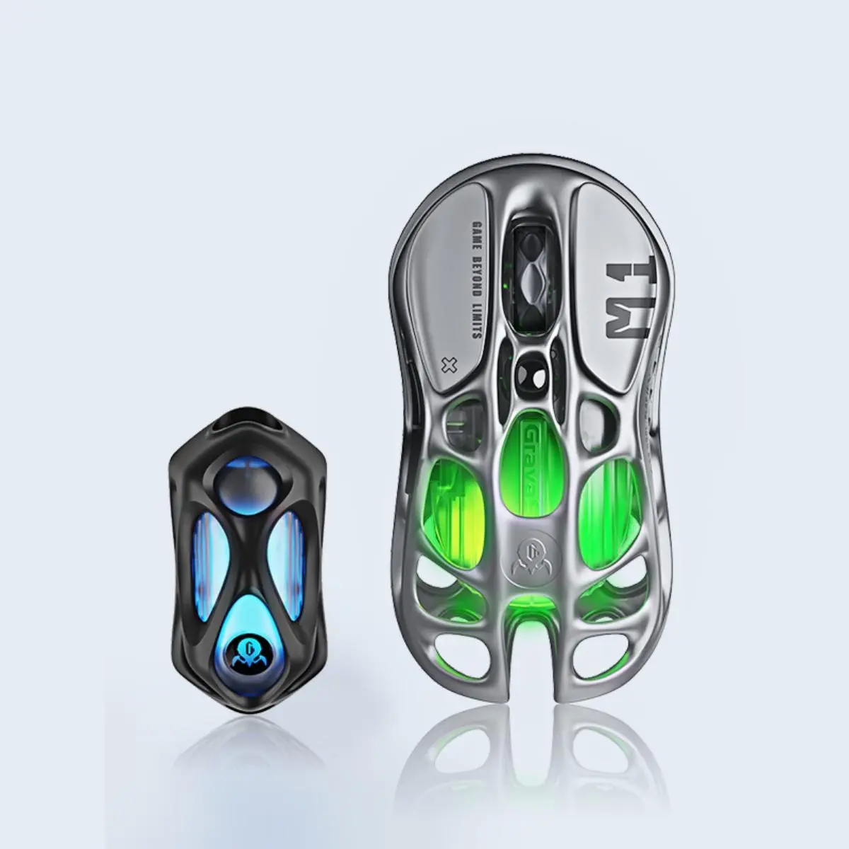 Original M1 Three-mode Wireless Mouse Hollow Design Rgb Backlight Ergonomics 26000dpi PAW3395 E-sports Gaming Mouse
