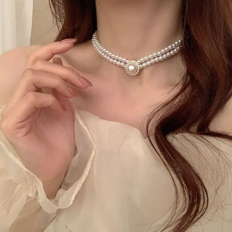 Bộ Bông Tai Vòng Cổ Ngọc Trai, Hai Lớp, Phụ Kiện Váy Cưới Cô Dâu, Bộ Bông Tai Cô Dâu 6