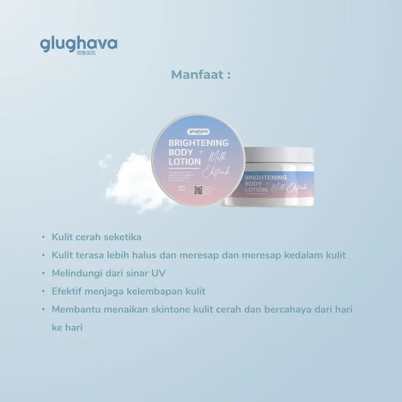 GLUGHAVA -  NEW Upgrade Size 150gr - Glughava Brightening Day Lotion+ Milk Ekstrak 3