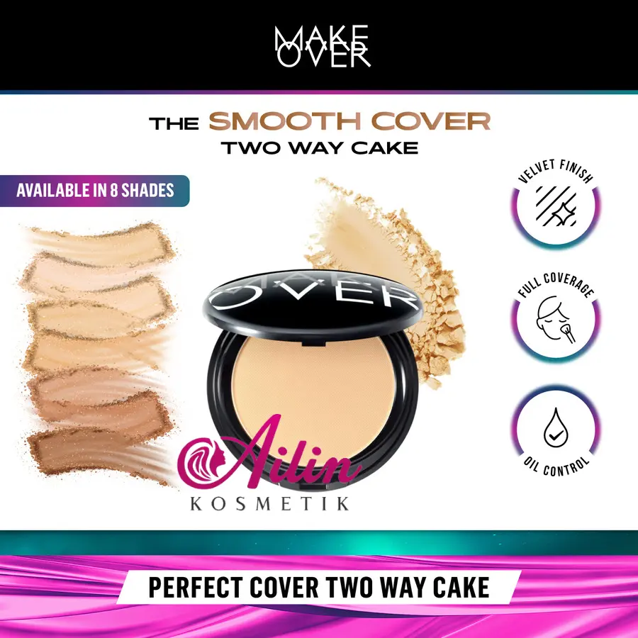 MAKE OVER Perfect Cover Two Way Cake 12g | Makeover Twc Bedak Padat by AILIN MAKE OVER