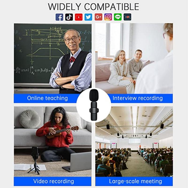 Product Introduction of Wireless Lavalier Microphone Microphone One-to-Two Wireless Microphone Outdoor Recording Noise Reduction 1