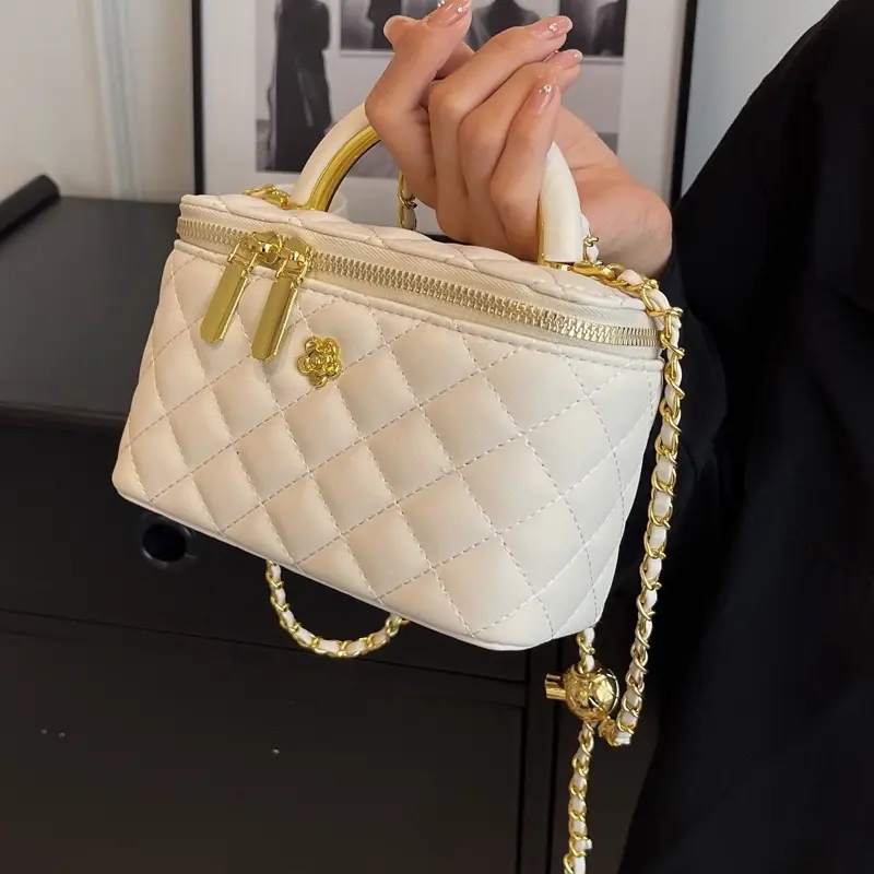 Túi cốp da quai kiềng mạ size 18 Bag Nữ Da 4