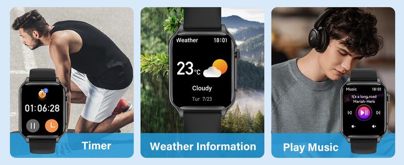 Product Introduction of Smart Watch for Men Android Phones, Fitness Tracker Smartwatch Answer/Make Call,Waterproof Smart Digital Watches for Women Compatible Samsung IOS iPhone Heart Rate Blood Oxygen Readings (Black) 10