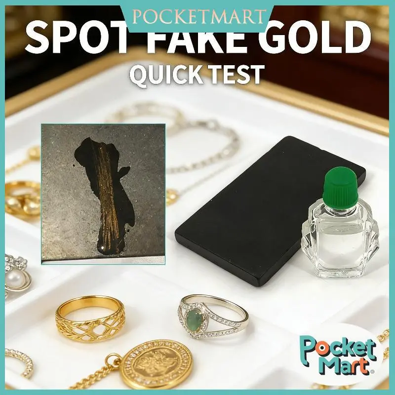 Professional Gold Testing Kit With Testing Stone And Acid Solution For ...