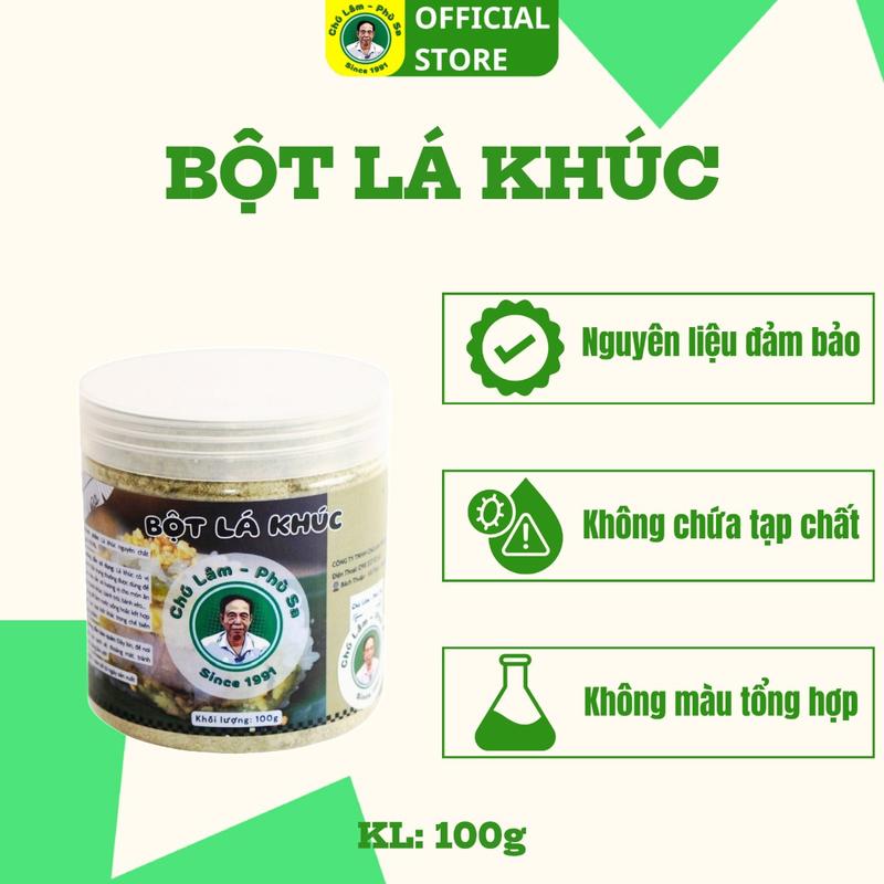 Bột lá khúc nguyên chất 100% hiệu Chú Lâm Phù Sa dùng để tạo màu , mùi thơm cho thực phẩm tự nhiên lá  bồ Gia Vị Cay