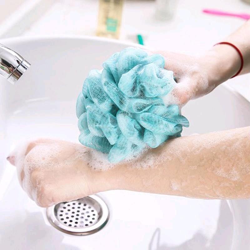 Spons Mandi Shower puff Busa Pink Purple Blue Cream 2