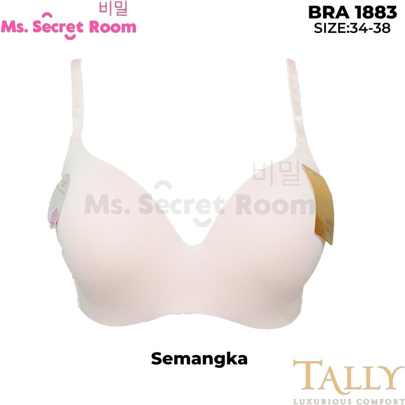 Tally Bra Bh Seamless 1883 I Tanpa Kawat I Cup C I 1/2 Cup I Busa Tipis I Size 34 – 38 I Kait 2 I Bahan Katun Seamless 1