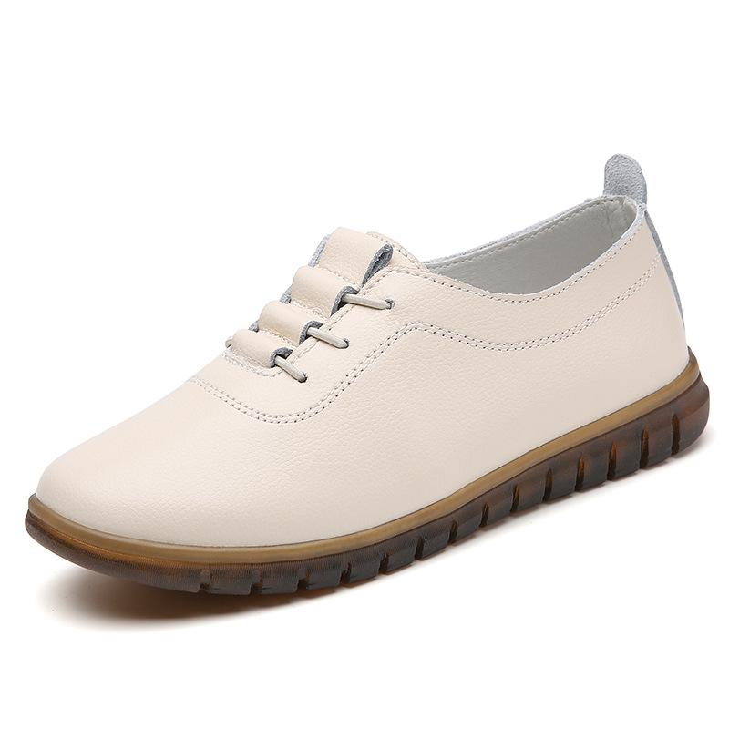 Spring New Large Size Women's Genuine Leather Shoes Casual Flat Shoes Women's Middle-Aged and Elderly Soft Bottom Mom Shoes Small Leather Shoes Wholesale 4