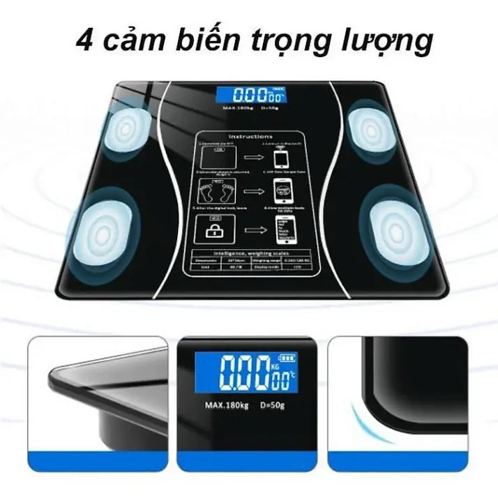 Cân Điện Tử Thông Minh Kết Nối Điện Thoại, Đo Chỉ Số Cân Nặng Kiểm Soát Ăn Uống, Hoạt Động Thể Thao Bảo Hành 6 Tháng candien tut 4