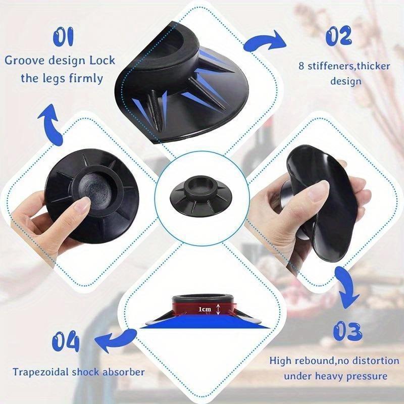 Anti-vibration Pad, 4 Counts Washing Machine & Refrigerator Noise Reduction Pad, Prevents Slipping, Household Appliance Parts & Accessories 3