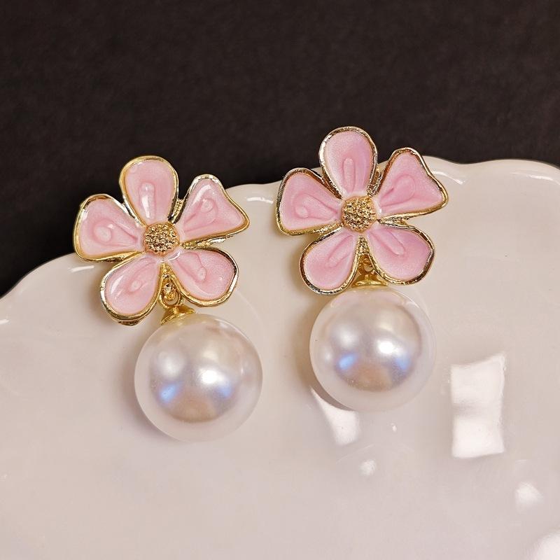 Anting-Anting Mutiara Bunga S925 Anti Karat Aksesoris Wanita Korea Style Fashion 1
