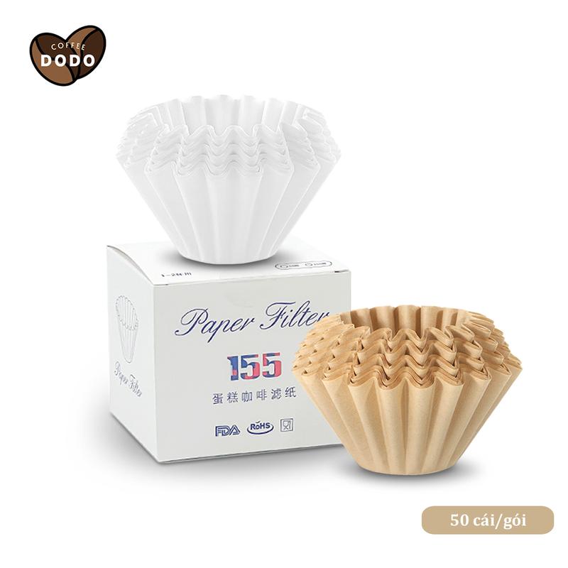 Giấy lọc cà phê wave 50 tờ /hộp Phin giấy pha cà phê lượn sóng 155 Giấy lọc cafe espresso Coffee filter DODO