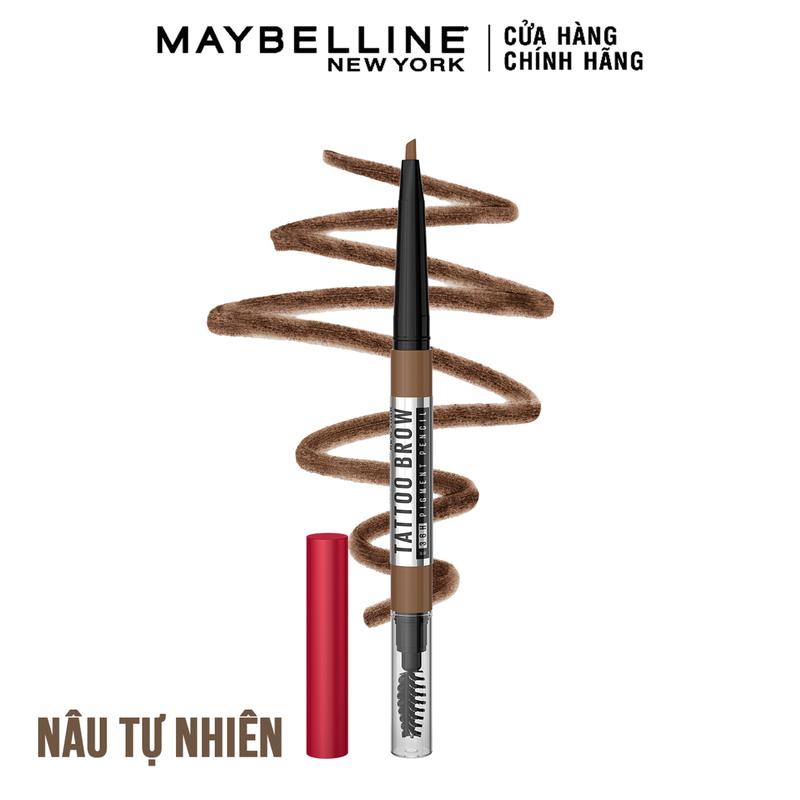 Chì Kẻ Mày 36H Lâu Trôi, Kháng Nước, Dễ Kẻ, Chuẩn Màu Tattoo Brow Maybelline New York Pigmented Pencil 0.2g