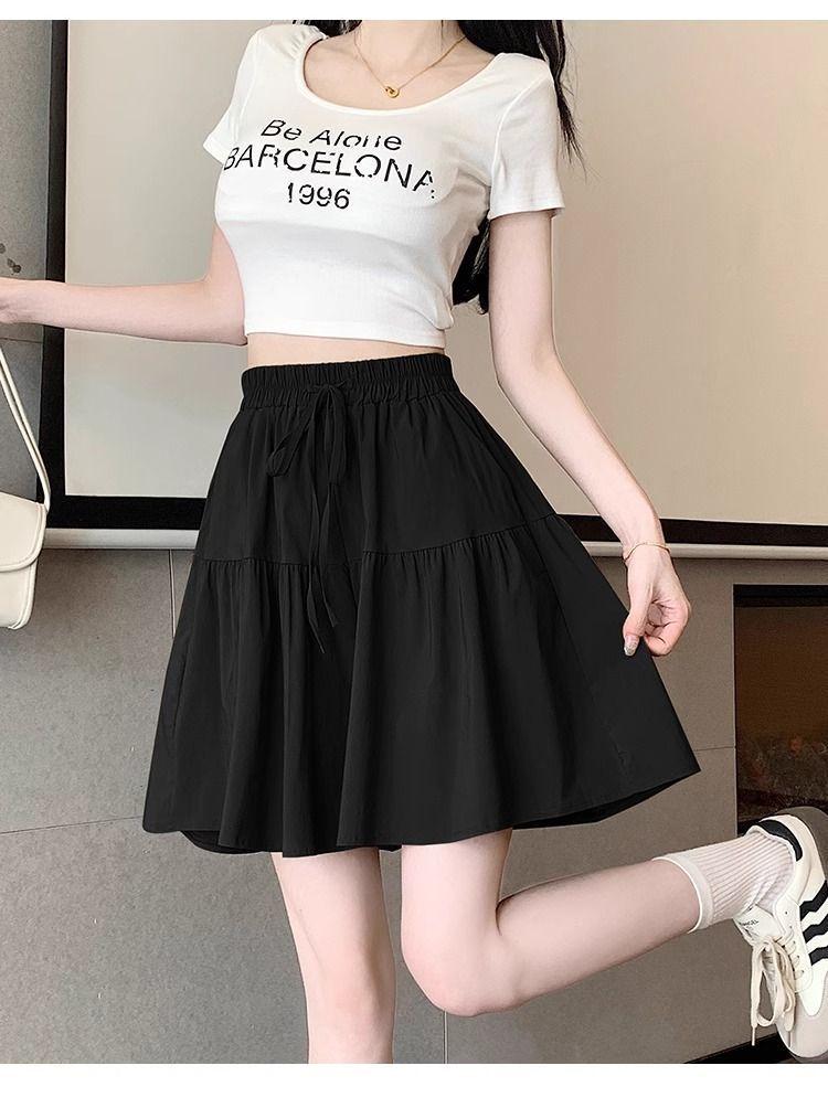 Product Introduction of [2380 People Collection] Idle Style Ice Silk Quick-Drying Wide Leg Culottes Shorts Women's Summer Thin plus Size Casual Shorts Pantskirt 29