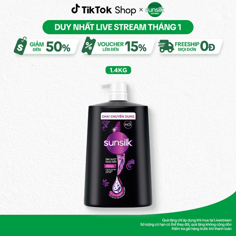 3 FS Dầu gội Sunsilk Hỗ Trợ Dưỡng Tóc làm sạch và mềm mượt tóc cho mái tóc ngát hương 1400G Nữ