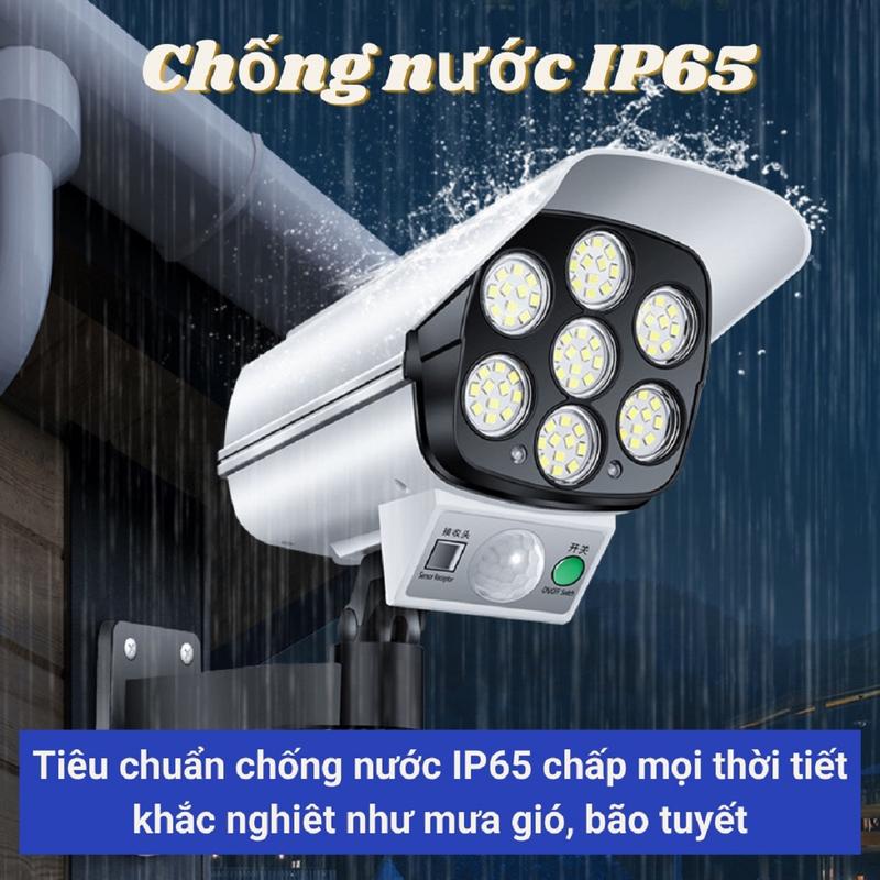 Đèn năng lượng mặt trời giả camera ngoài trời tự động BẬT TẮT chống trộm, chống nước, Có điều khiển