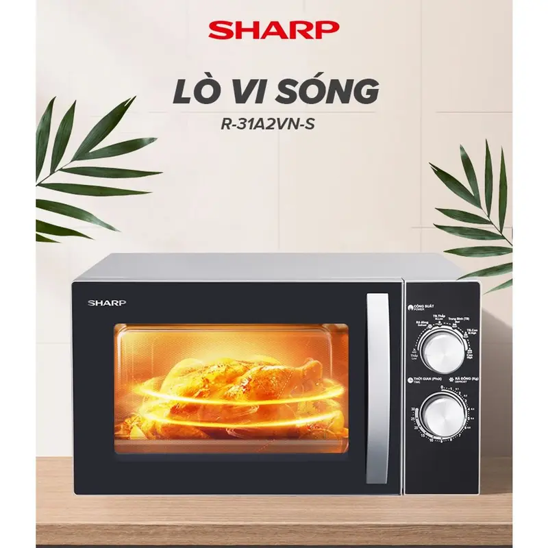 Lò Vi Sóng Cơ Sharp R-31A2VN-S 23L, [ Công Suất 900W, 6 Mức Công Suất,Hẹn Giờ 30'] 2