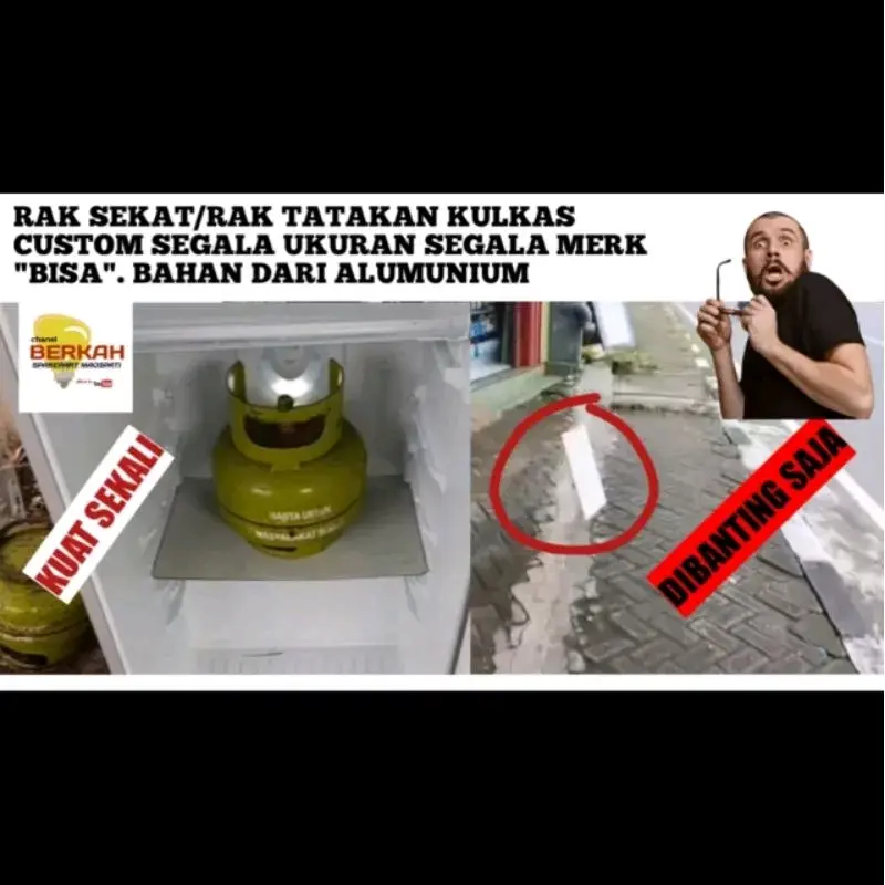 RAK KULKAS RAK TATAKAN RAK SEKAT KULKAS SHARP 1 PINTU DAN 2 PINTU SEGALA UKURAN CUSTOM SIZE TERMURAH Garansi Pabrik Garansi Internasional 2