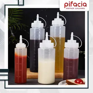 PIFACIA Botol Saus Kecap Mayonaise Dapur Seasoning Bottle Putih Clear