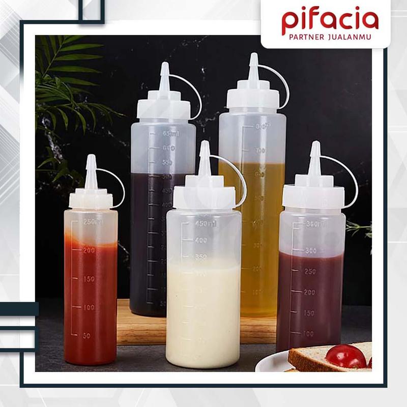 PIFACIA Botol Saus Kecap Mayonaise Dapur Seasoning Bottle Putih Clear ...