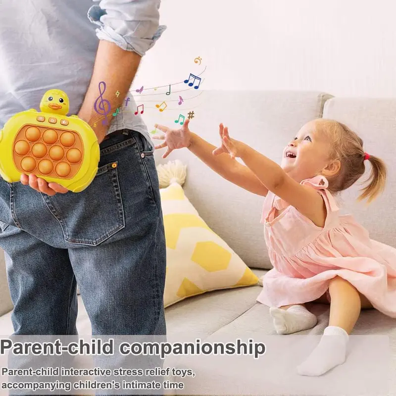 Cute Duck Design Quick Pop it Game Toy, Decompression Breakthrough Puzzle Pop Game Machine, Anxiety & Stress Relief Toy for Kids & Adults 2