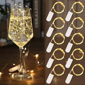 Lampu Peri LED, 10pcs, 2m panjang, 20 LED, Lampu Tali Wayar Perak, Kalis Air, Termasuk Bateri, Lampu Bulan Berbintang, Sesuai untuk Hiasan DIY Perkahwinan, Parti, Bilik Tidur, Halloween, Krismas, Kesyukuran, Hari Valentine dan Hari Ibu Lights Home Lightin