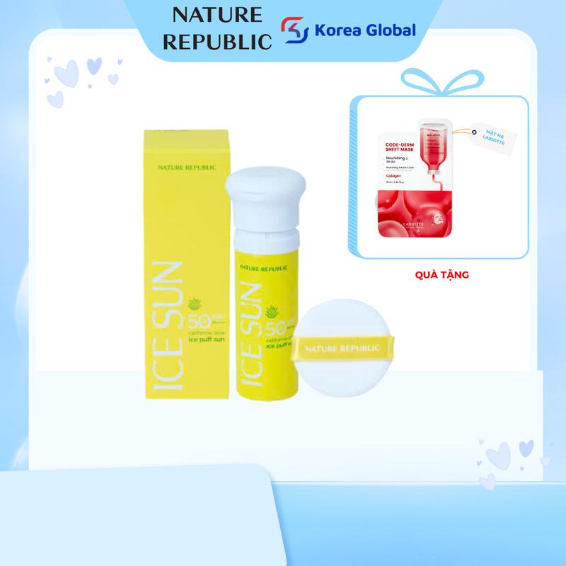 Kem Chống Nắng Ice Sun Nature Republic California Aloe Ice Puff Sun SPF50+PA+++ Sunscreen