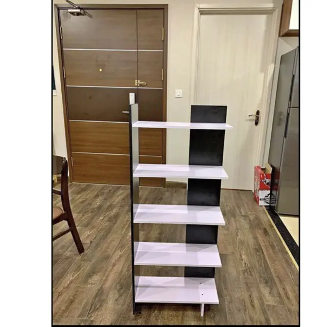 Kệ góc tường 5 tầng - Kệ sách gỗ lắp ghép đa năng tiện ích
