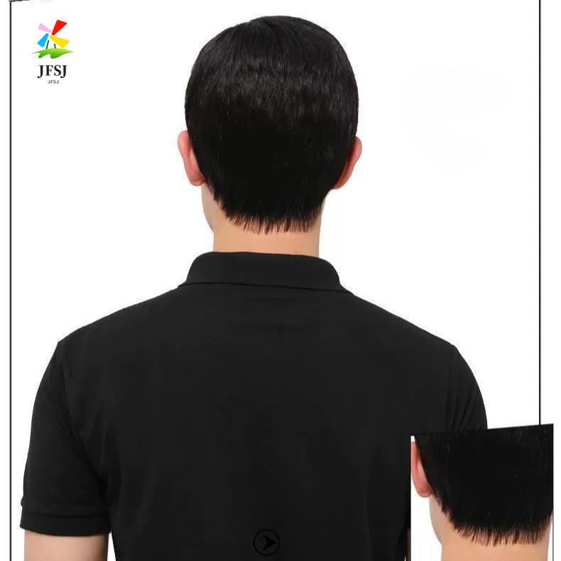 Product Introduction of Wig penutup kepala penuh pria paruh baya dan tua rambut pendek menutupi kepala botak rambut putih botak nyaman wig bernapas alami 8