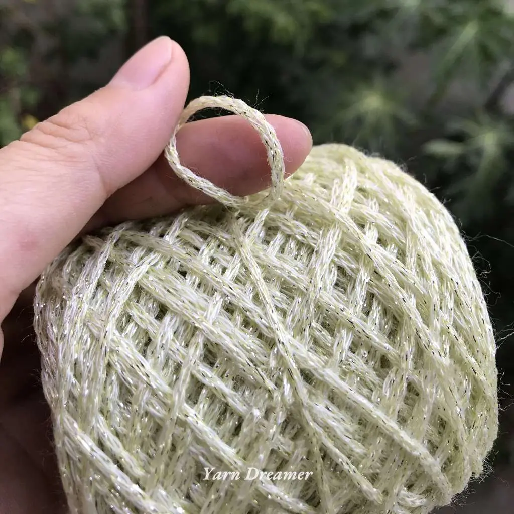 3 Colors Choice - Glitter Yarn for Crochet Bundle Green Yarn Crochet Thread Crochet Yarn for Bag Knitting Yarn art
