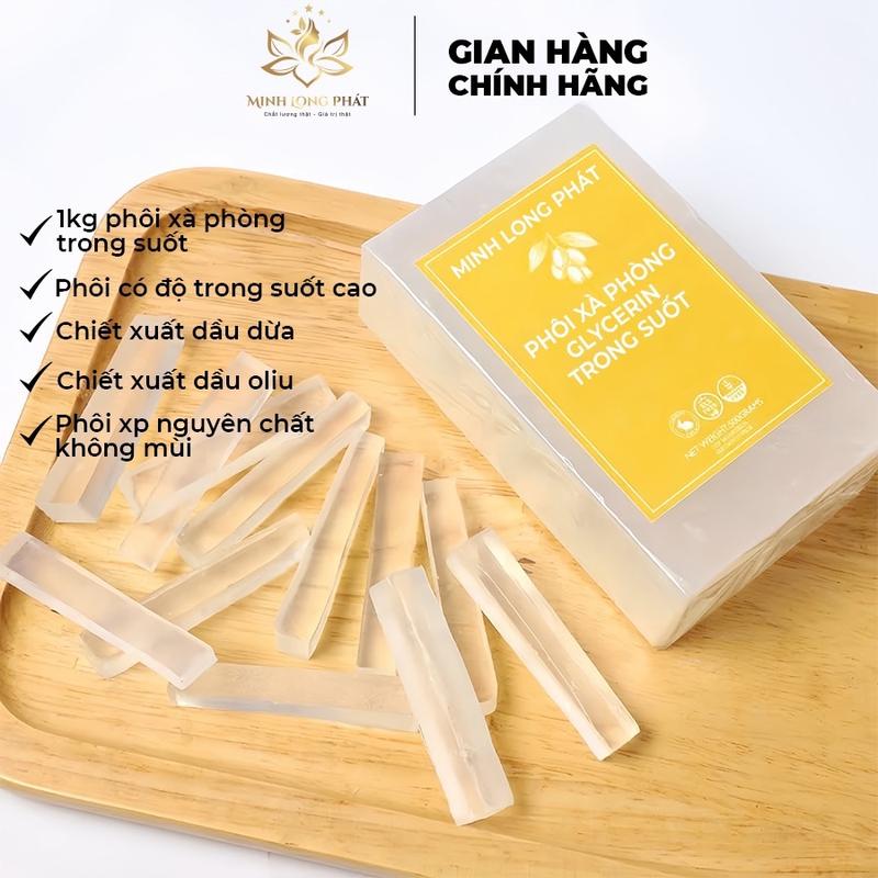 1 Kg phôi xà phòng glycerin từ dầu dừa, dầu cọ, dùng làm xà phòng thiên nhiên, phôi xà phòng trong suốt, hàng nhập khẩu