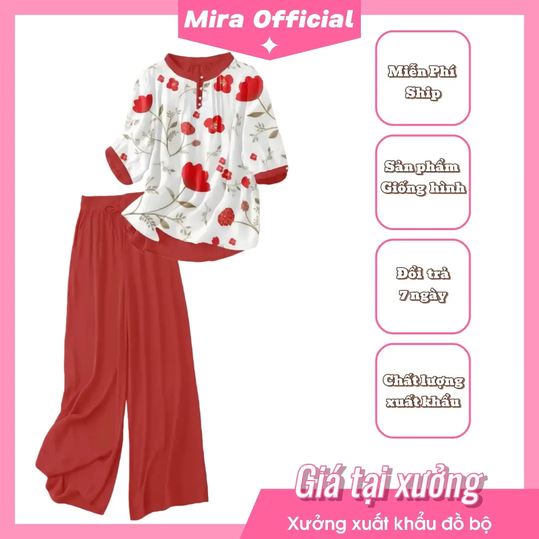 LN20- Đồ bộ chất vải linen cao cấp - Hoạ tiết in 3D Nhung Nữ Women Áo Top Kem