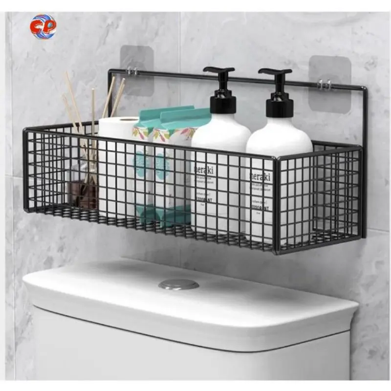 Kệ đựnġ Đồ Nhà Tắm Dán Tường Hình Chữ Nhật, Kệ Thép Sơn Tĩnh Điện Nhà Tắm Đa Năng Tặng Kèm Miếng Dán 0