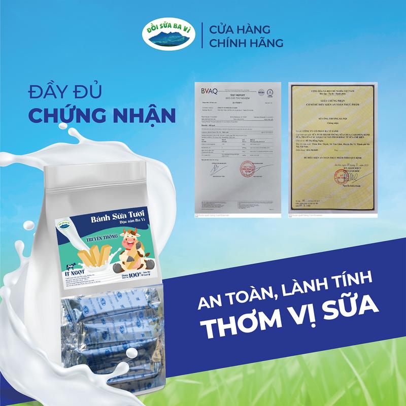 500 g Bánh sữa tươi ít ngọt, vị truyền thống , đặc sản Ba Vì, hiệu Đồi sữa Ba Vì Snack Ăn Vặt Thức Ăn Food 3