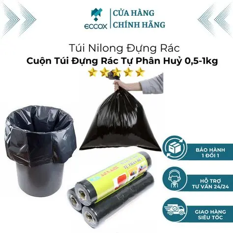 Combo 4 Túi Đựng Rác Tự Phân Huỷ 12 Cuộn Siêu Tiện Ích - PVN4098